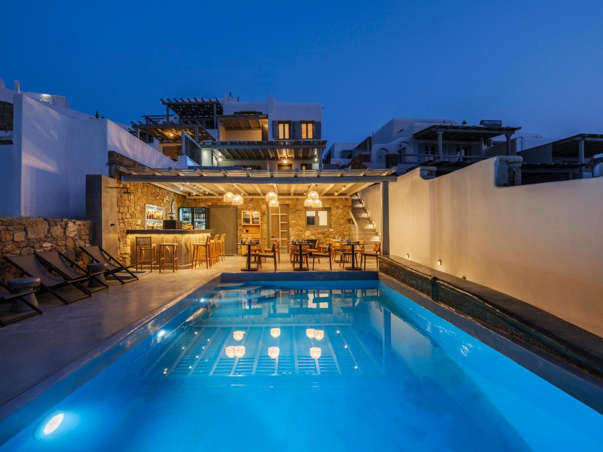Sea Rock & Sky Private Mykonos Residence Merchia Beach Buitenkant foto