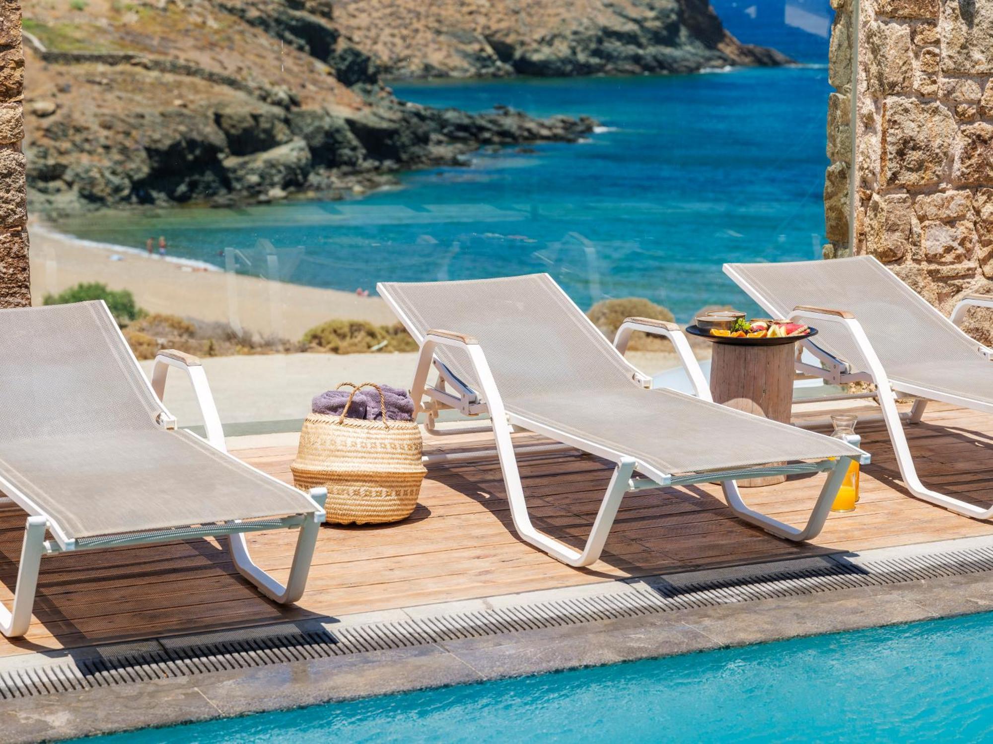 Sea Rock & Sky Private Mykonos Residence Merchia Beach Buitenkant foto